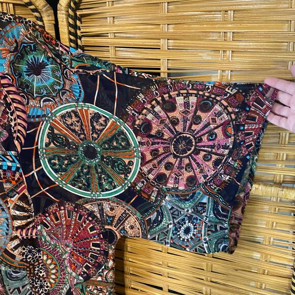 Haute Society Boho Sheer Kimono Jacket Sz S – Mandala Print, Open Front artsy - Picture 6 of 6